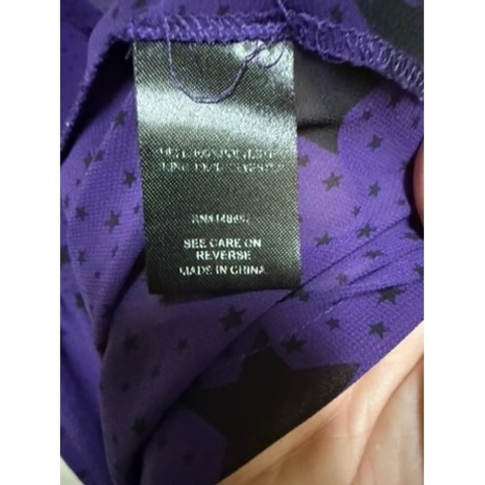 Torrid Purple Star Print Chiffon Shirt Dress Starry Night Celestial 3 3X 22 24 - Picture 9 of 10